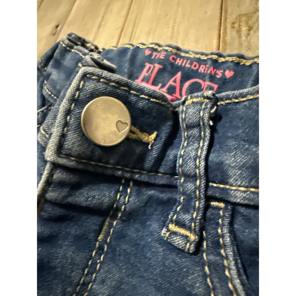 The Childrens Place Girls Blue Denim Legging Jeans Adjustable Waist 12-18M